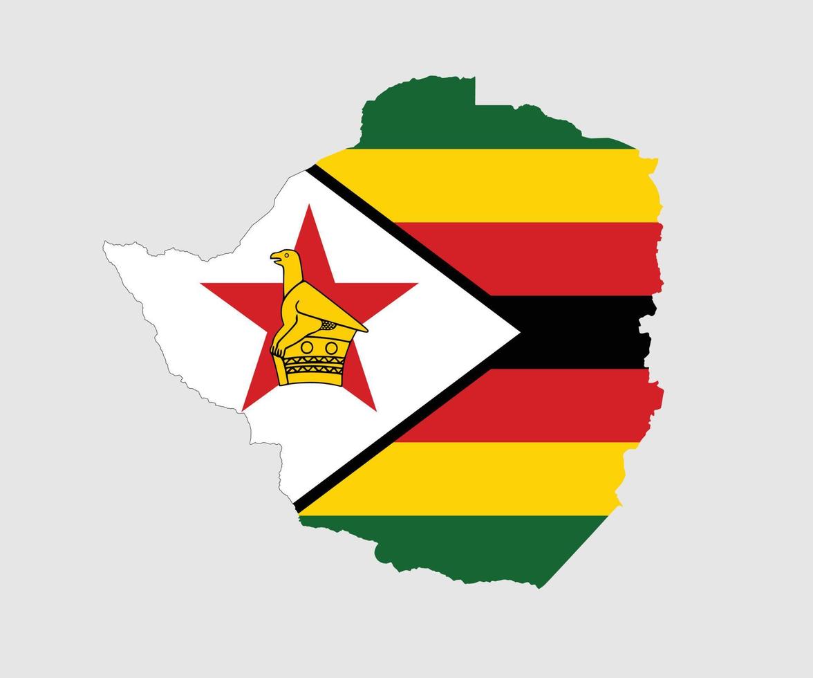 carte et drapeau du zimbabwe vecteur