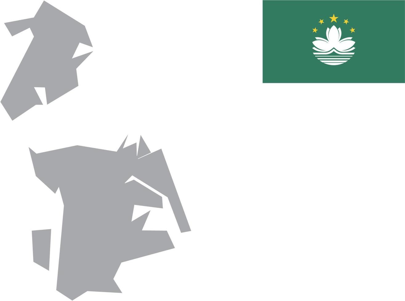 carte de macao. drapeau de macao. icône plate symbole illustration vectorielle vecteur