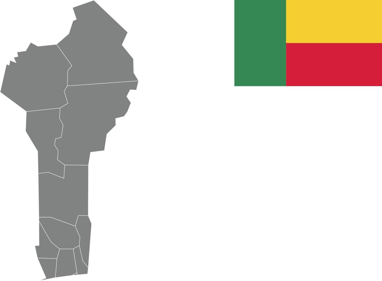 carte du bénin. drapeau béninois. icône plate symbole illustration vectorielle vecteur