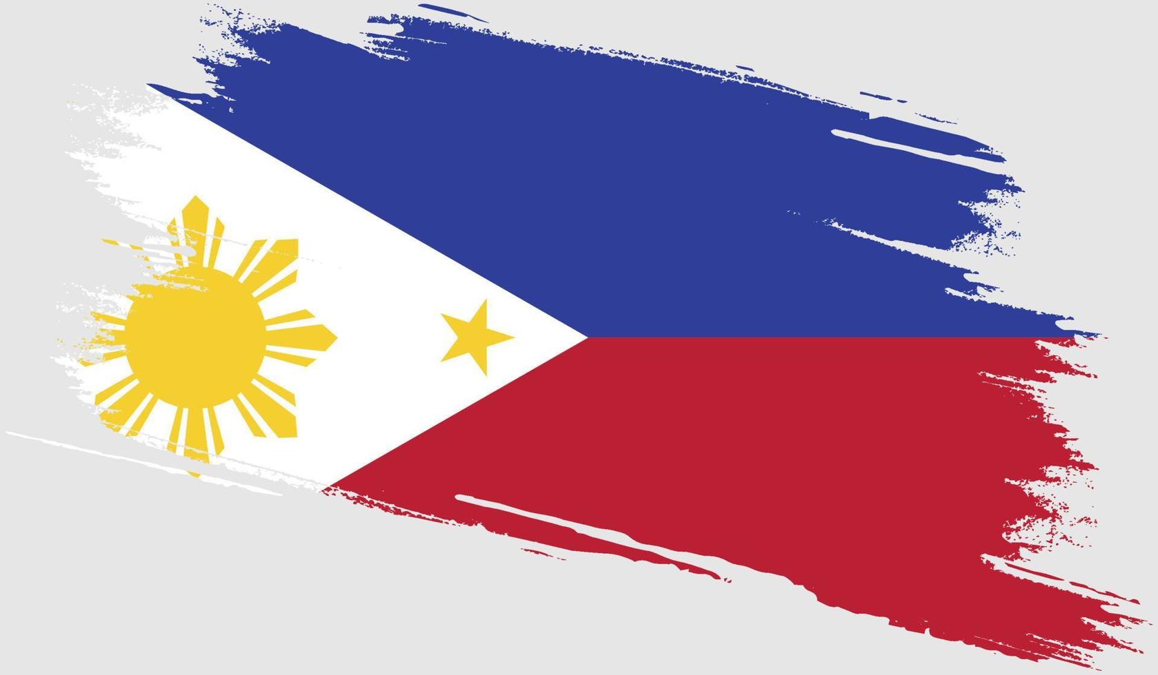 drapeau philippin avec texture grunge vecteur