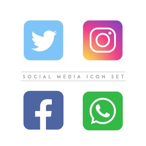 Médias sociaux Vector Icon Set