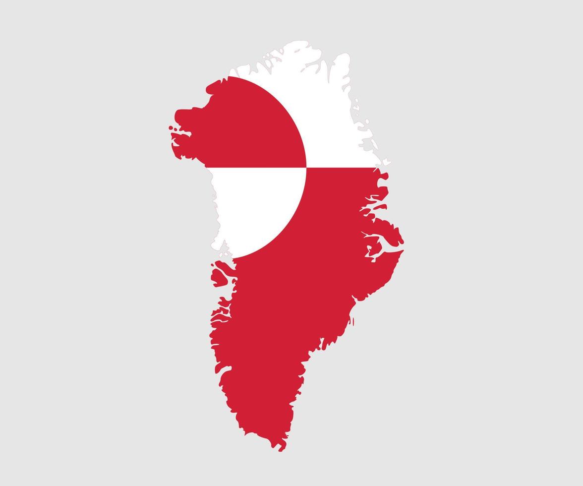 carte et drapeau du groenland vecteur