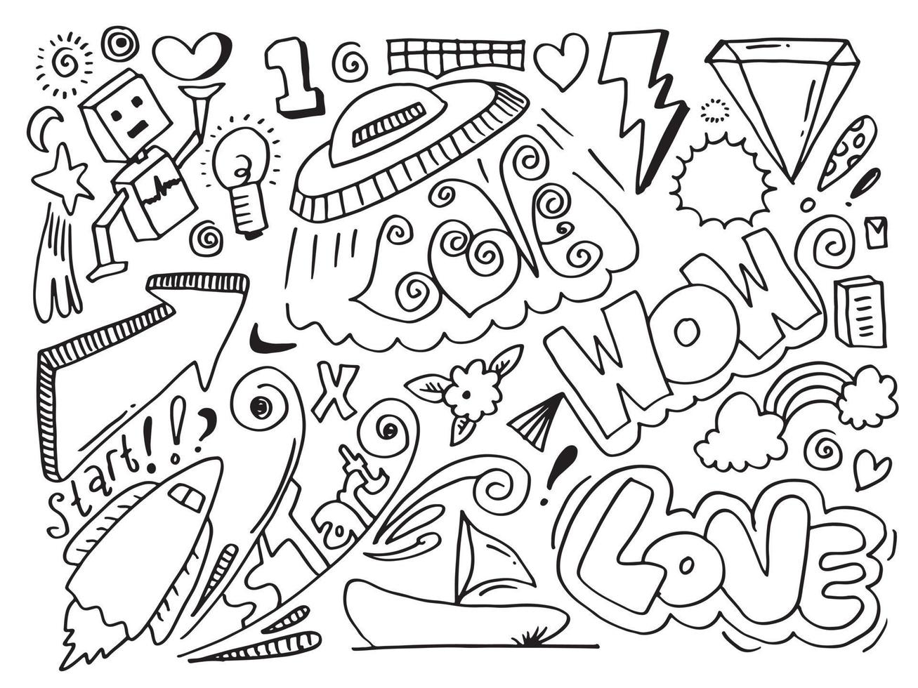 concept de design doodle art créatif dessiné à la main, illustration de concept d'entreprise et il peut également être pour l'art du graffiti mural. vecteur