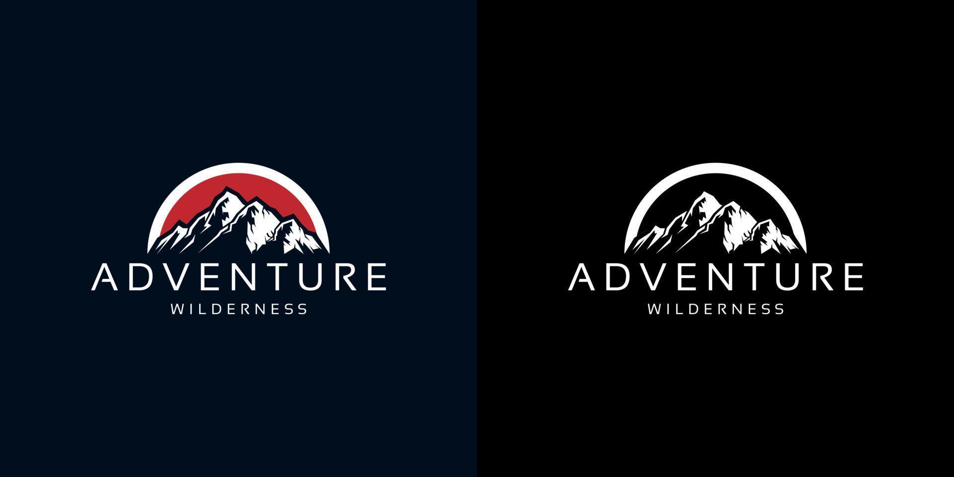 vecteur de conception de logo d'aventure de montagne