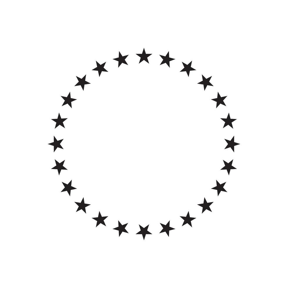 étoiles en cercle symbole d'icône vecteur plat signe isolé sur fond blanc. illustration vectorielle de logo simple pour la conception graphique et web.