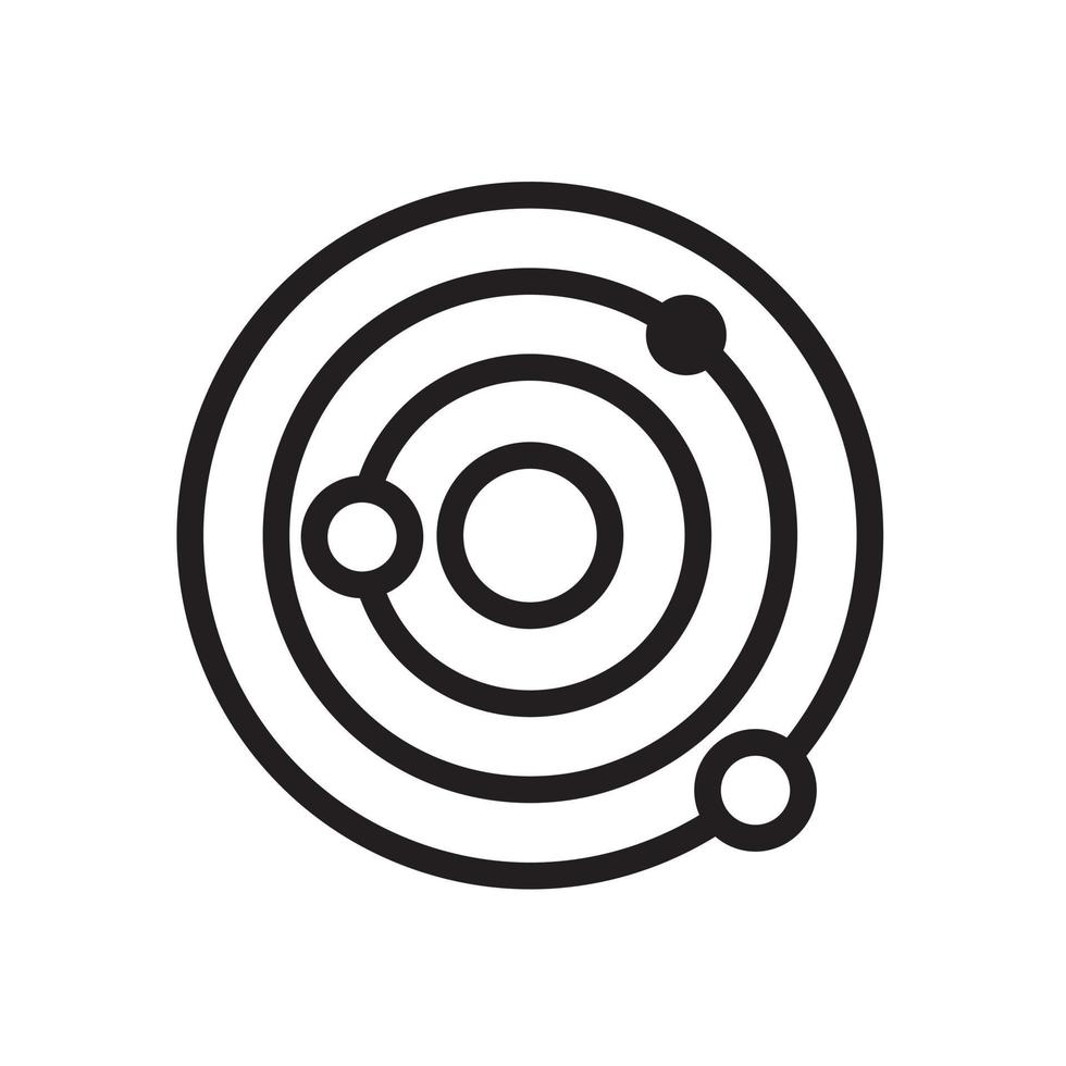 espace et planète symbole icône vecteur plat signe isolé sur fond blanc. illustration vectorielle de logo simple pour la conception graphique et web.