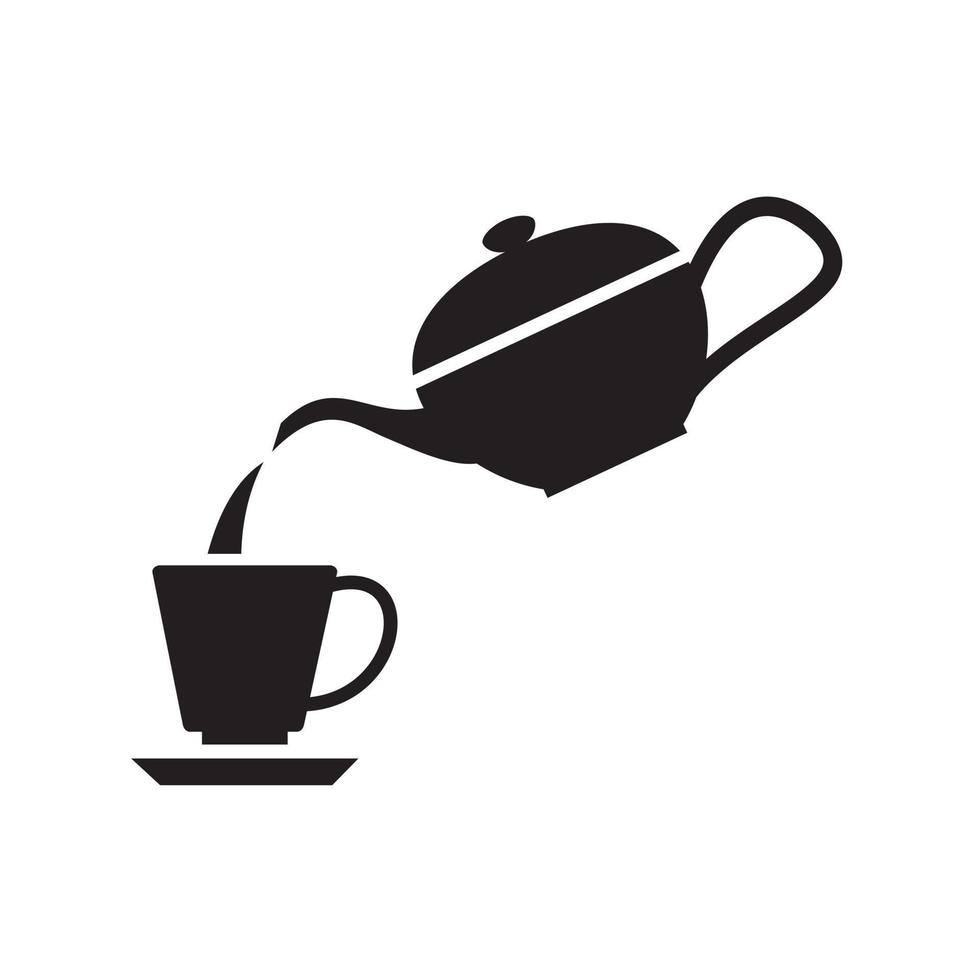 modèle d'icône de thé versant couleur noire modifiable. verser le thé icône symbole illustration vectorielle plate pour la conception graphique et web. vecteur