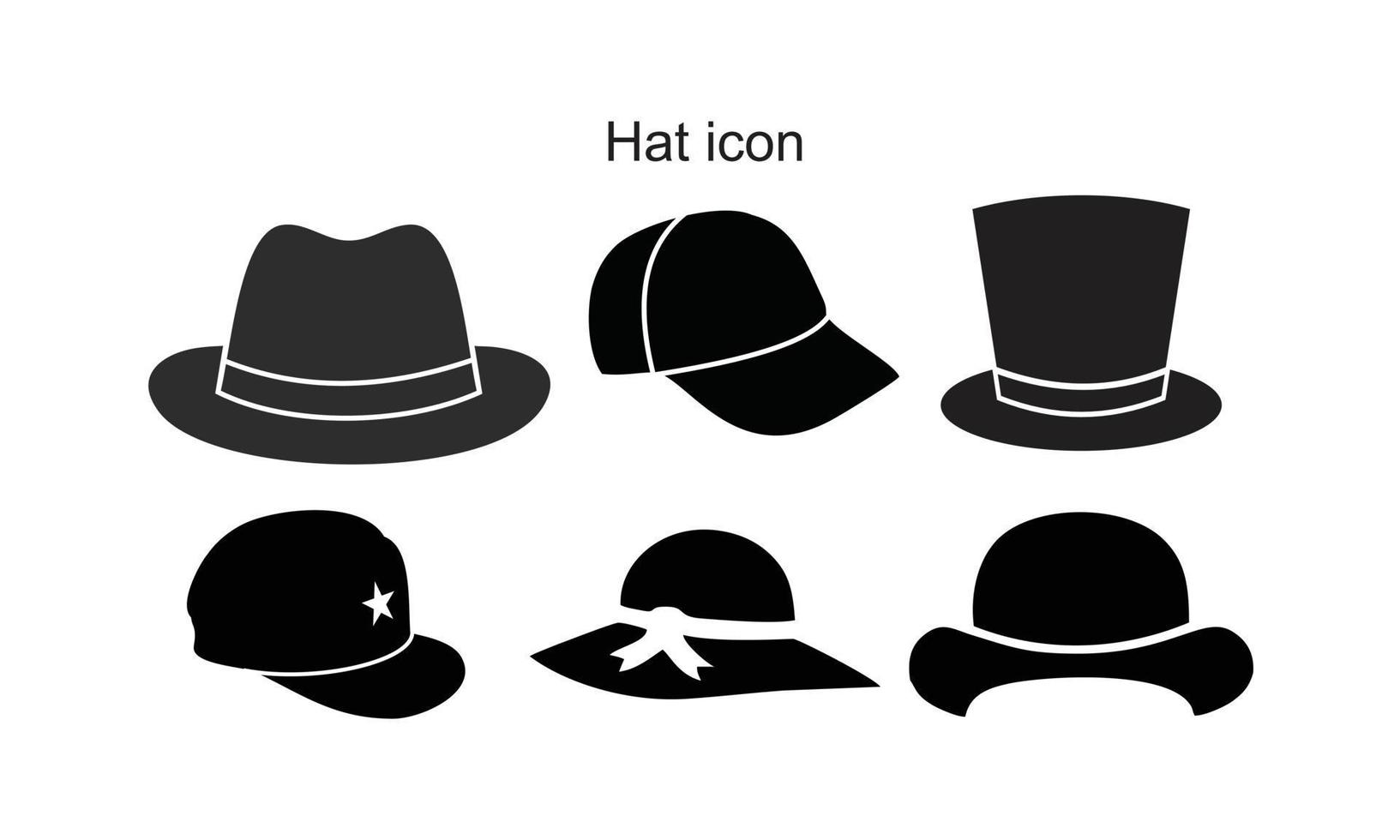 modèle d'icône de chapeau couleur noire modifiable. symbole d'icône de chapeau illustration vectorielle plate pour la conception graphique et web. vecteur
