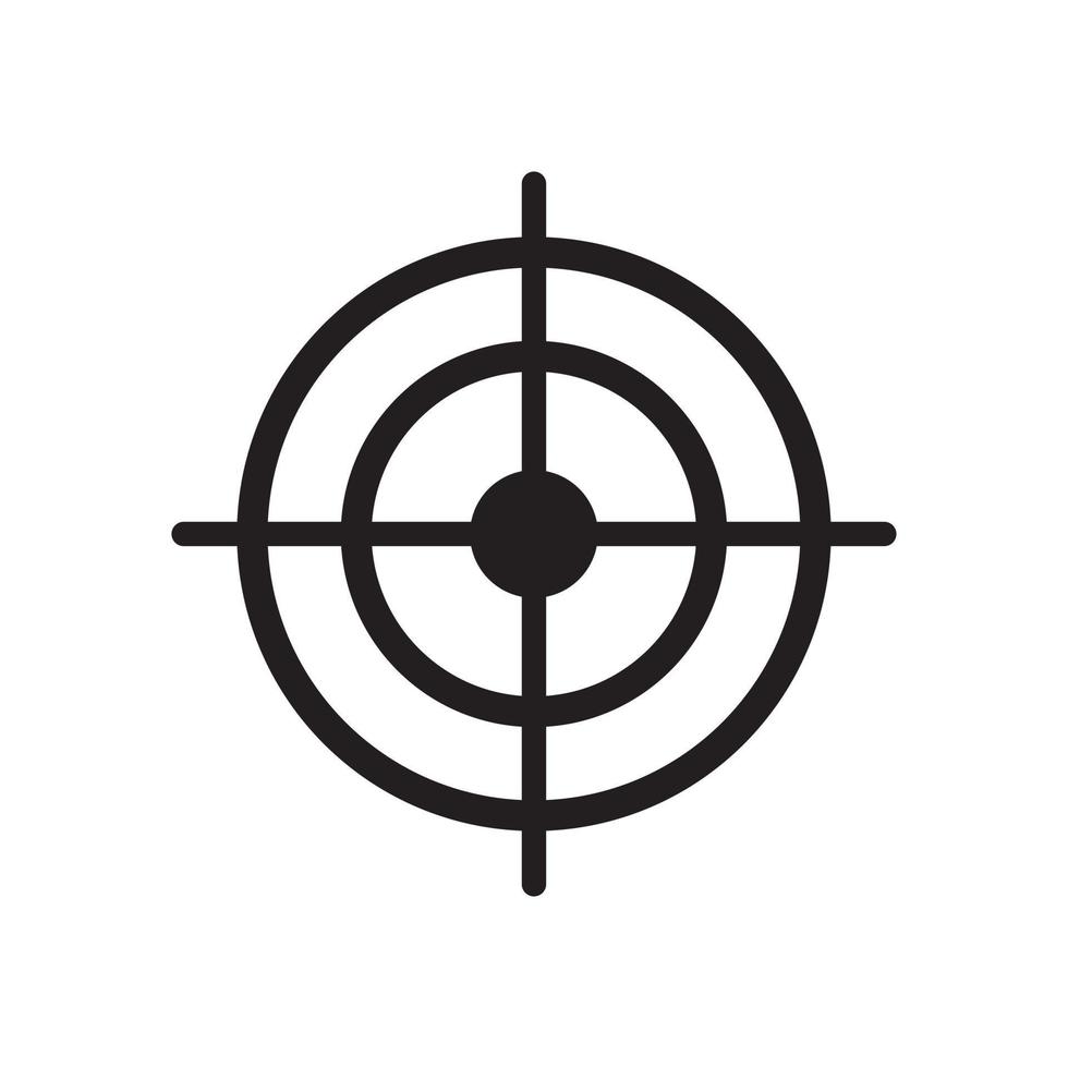 modèle d'icône d'objectif cible couleur noire modifiable. symbole d'icône d'objectif cible illustration vectorielle plate pour la conception graphique et web. vecteur
