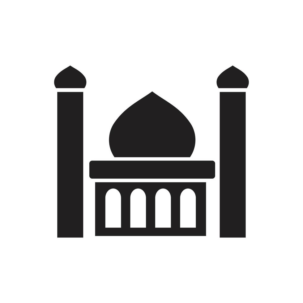 modèle d'icône de mosquée couleur noire modifiable. symbole d'icône de mosquée illustration vectorielle plate pour la conception graphique et web. vecteur