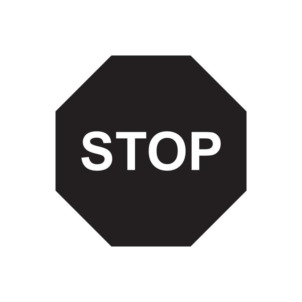 modèle d'icône d'arrêt de trafic couleur noire modifiable. symbole d'icône d'arrêt de trafic illustration vectorielle plate pour la conception graphique et web. vecteur