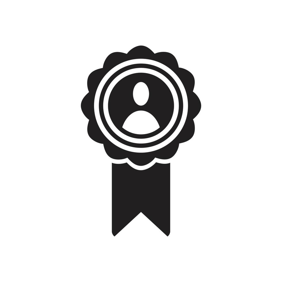 employé du mois, modèle d'icône de récompense de talent couleur noire modifiable. employé du mois, symbole d'icône de récompense de talent illustration vectorielle plane pour la conception graphique et web. vecteur