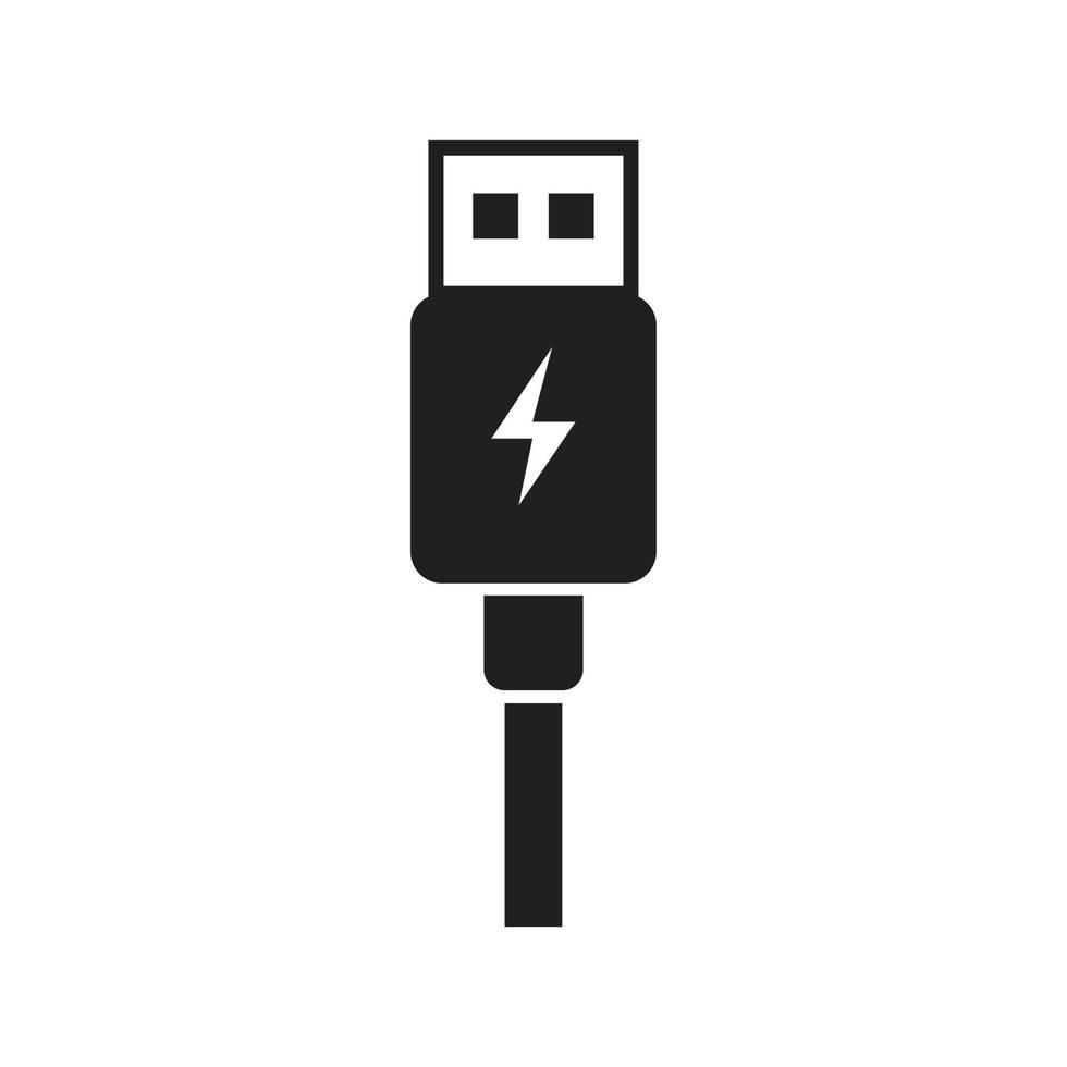 modèle d'icône de charge webusb couleur noire modifiable. symbole d'icône de charge usb illustration vectorielle plate pour la conception graphique et web. vecteur