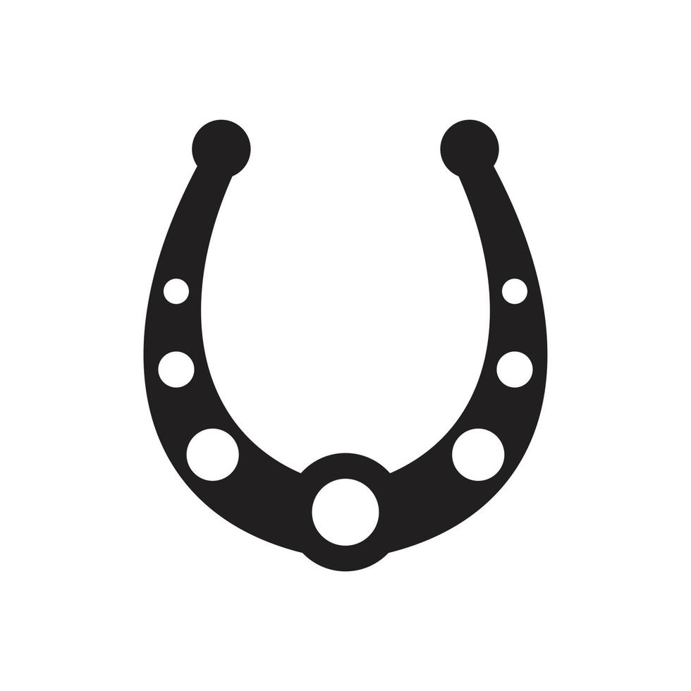 modèle d'icône de fer à cheval couleur noire modifiable. symbole d'icône de fer à cheval illustration vectorielle plate pour la conception graphique et web. vecteur