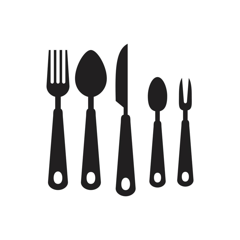 vecteur coutellerie, fourchette, modèle d'icône de couteau couleur noire modifiable. vecteur couverts, fourchette, couteau icône symbole illustration vectorielle plane pour la conception graphique et web.