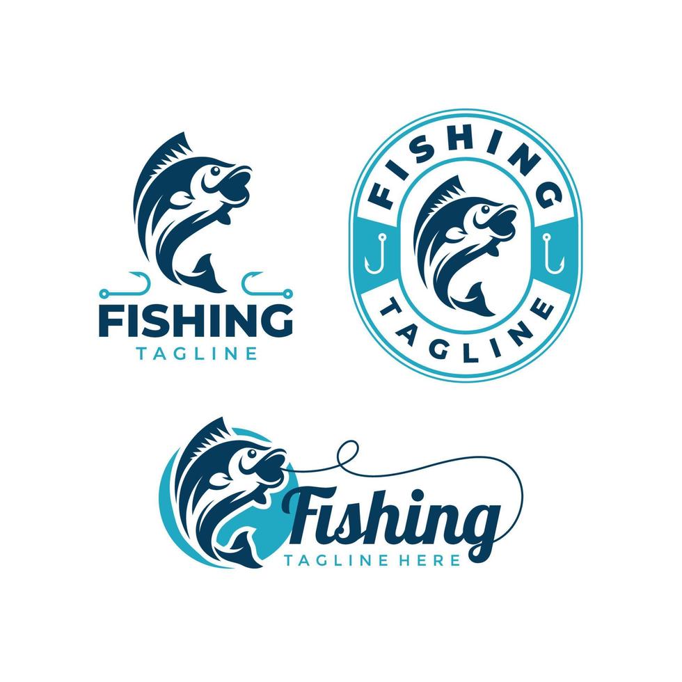 modèle de conception de logo de club de pêche vecteur