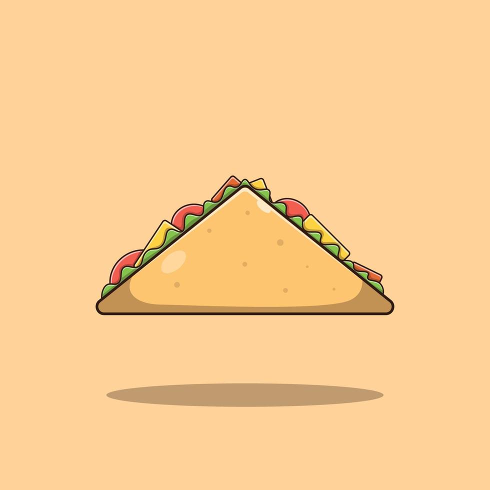 illustration d'icône de vecteur de sandwich, collection de restauration rapide