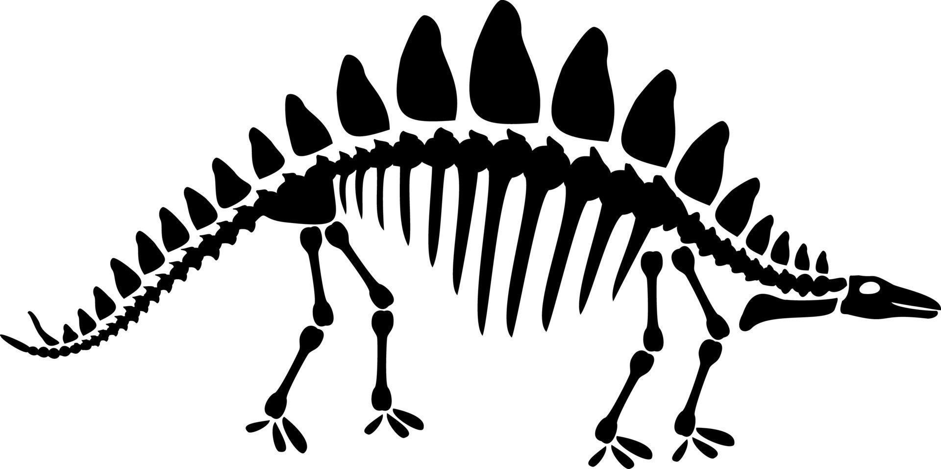 illustration de la silhouette de l'espace négatif du squelette de dinosaure centrosaurus. créature préhistorique os isolé monochrome clipart vecteur