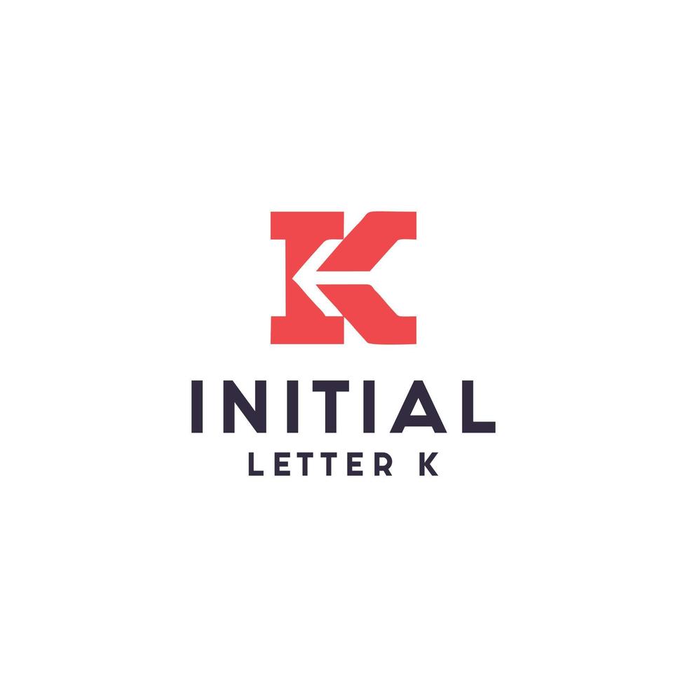 modèle de conception de logo lettre k minimaliste vecteur