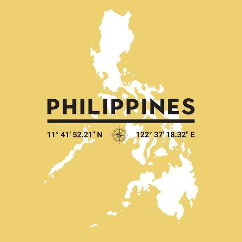 Carte de silhouette de vecteur des Philippines