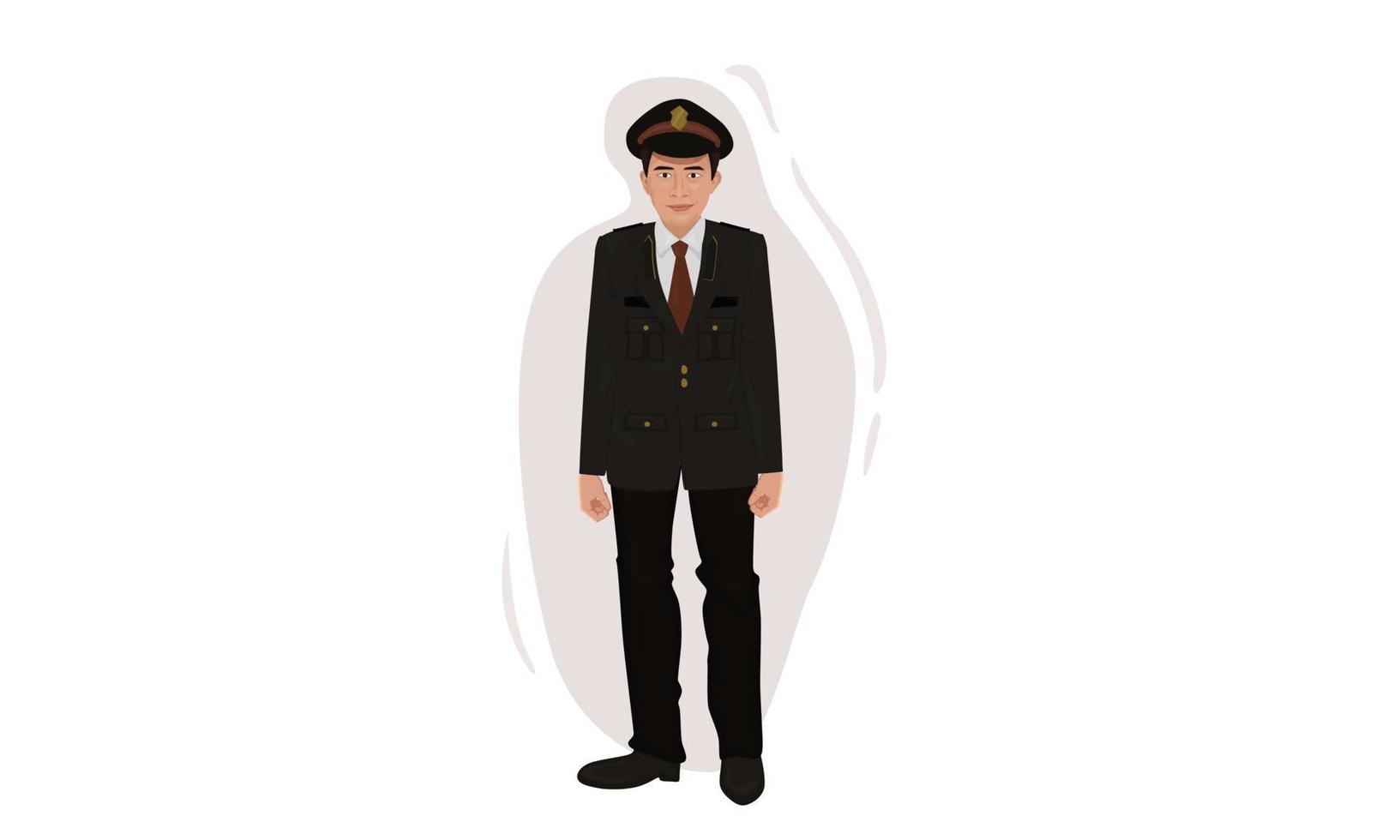 icône uniforme de police sur fond blanc vecteur
