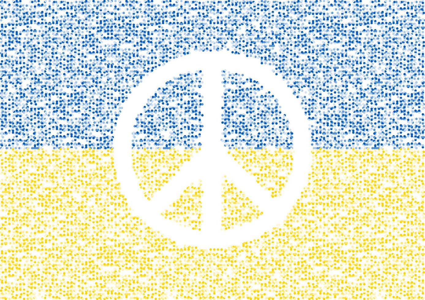 forme d'icône de paix de particule de motif de cercle géométrique abstrait avec le drapeau national de la russie, technologie vr paisible prier et arrêter la guerre conception illustration couleur or sur fond blanc avec espace de copie vecteur