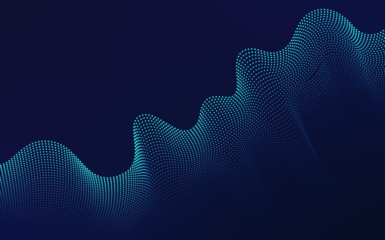 mouvement 3d abstrait de fond dynamique sonore. conception de ligne ondulée de particules bleues vertes de technologie. concept futuriste moderne. illustration vectorielle vecteur