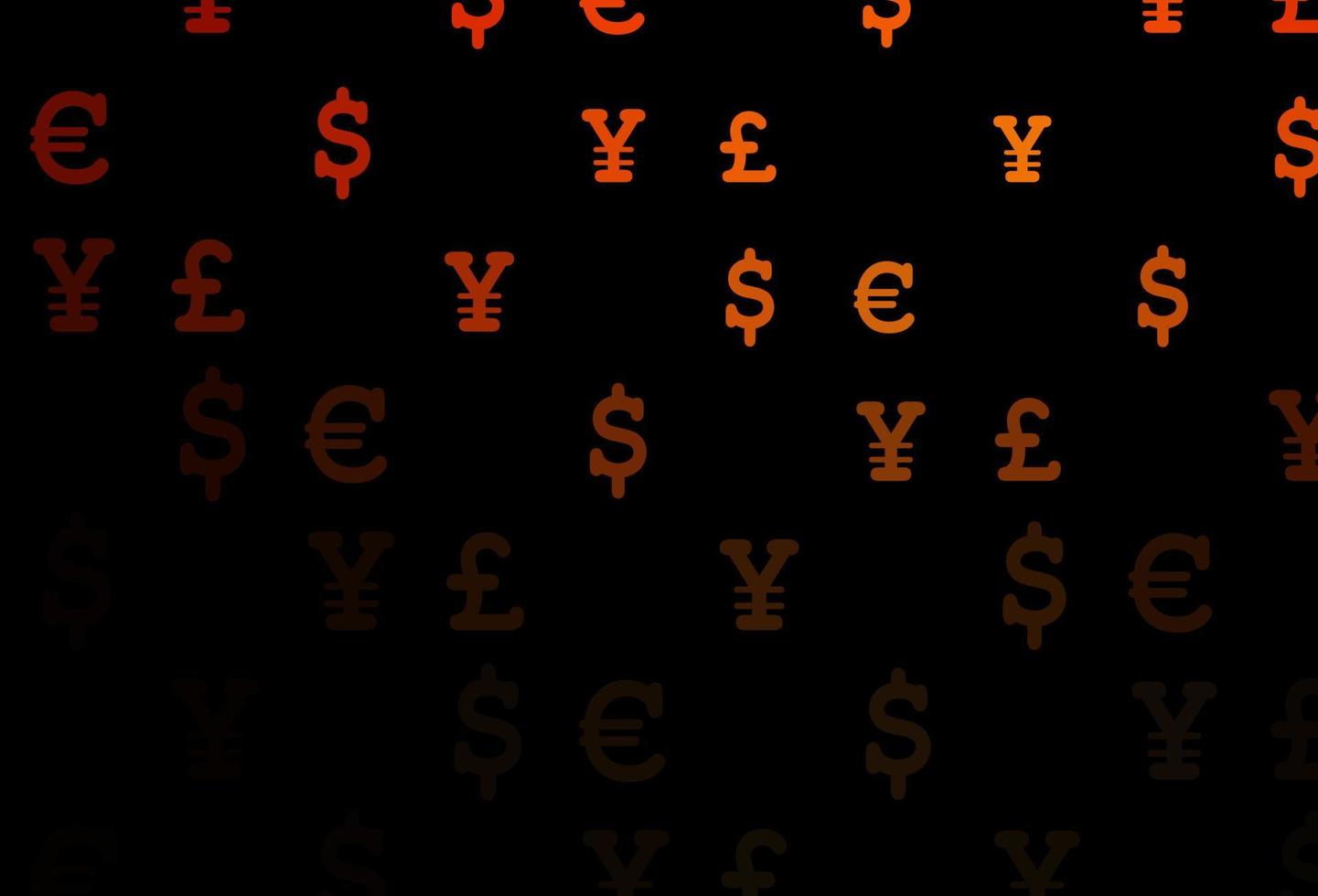 disposition vectorielle orange foncé avec symboles bancaires. vecteur