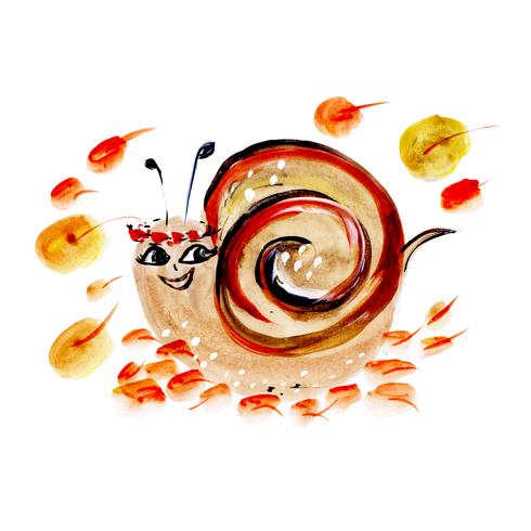 Aquarelle escargot vecteur