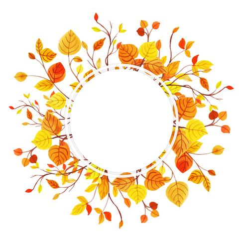 Cadre aquarelle feuilles d&#39;automne vecteur