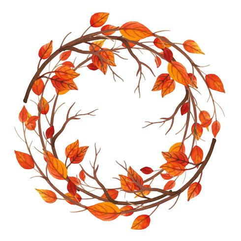 Cadre aquarelle feuilles d&#39;automne vecteur
