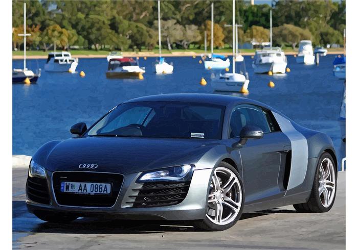 Fond d'écran Silver Audi R8 vecteur