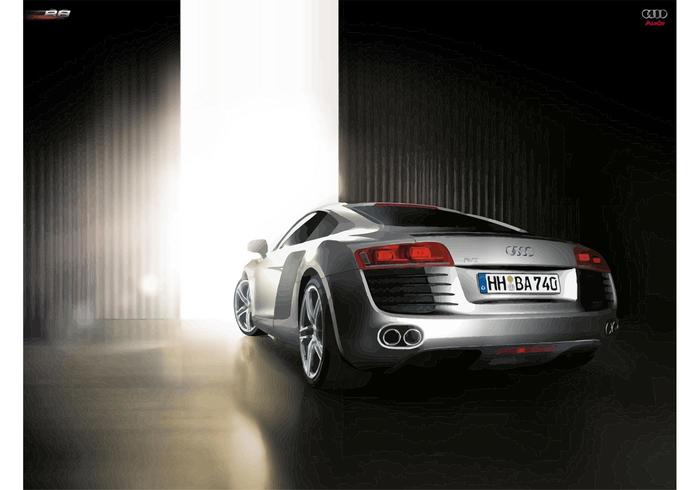 Silver audi r8 vecteur