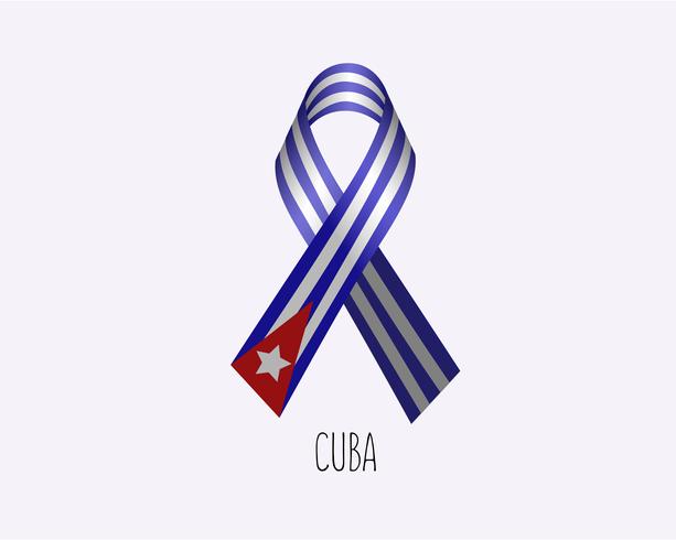 Ruban Cuba en deuil vecteur