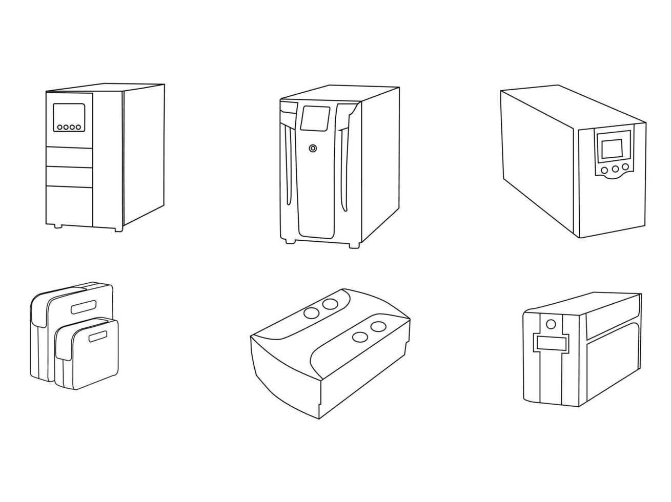 icône d'ups d'alimentation sans coupure grise isolée sur fond blanc. alimentation sans coupure, illustration vectorielle d'icône ups. jeu d'icônes d'alimentation. ombre portée, illustration vectorielle vecteur