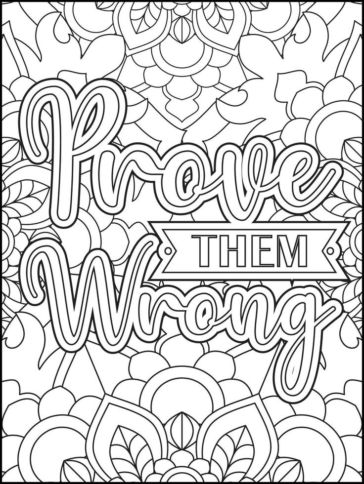 page de coloriage de citations de motivation. page de coloriage de citations inspirantes. page de coloriage des citations affirmatives. page de coloriage de citations positives. ondes positives. livre de coloriage pour adultes. vecteur