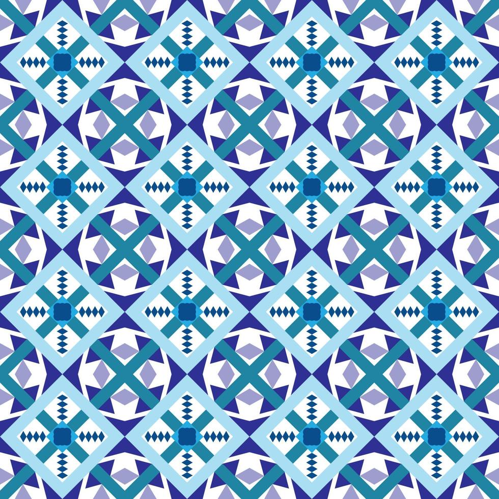 fond de motif décoratif géométrique de couleur bleue transparente, illustration d'art de décoration de sol en carrelage, décor de motif de tissu. vecteur