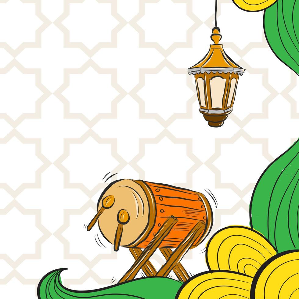 modèle de ramadan kareem dessiné à la main vecteur