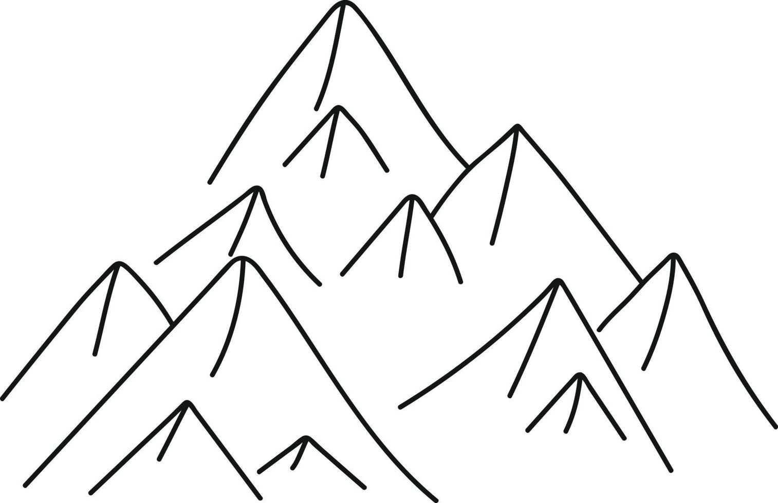 image de sommets de montagne dans un style doodle vecteur