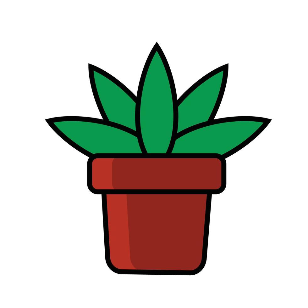 dessin animé de pot de plante vecteur