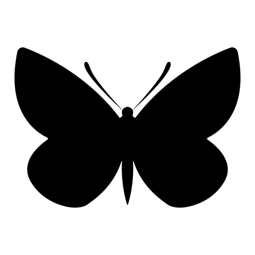 papillon silhouette isolé fond blanc vecteur