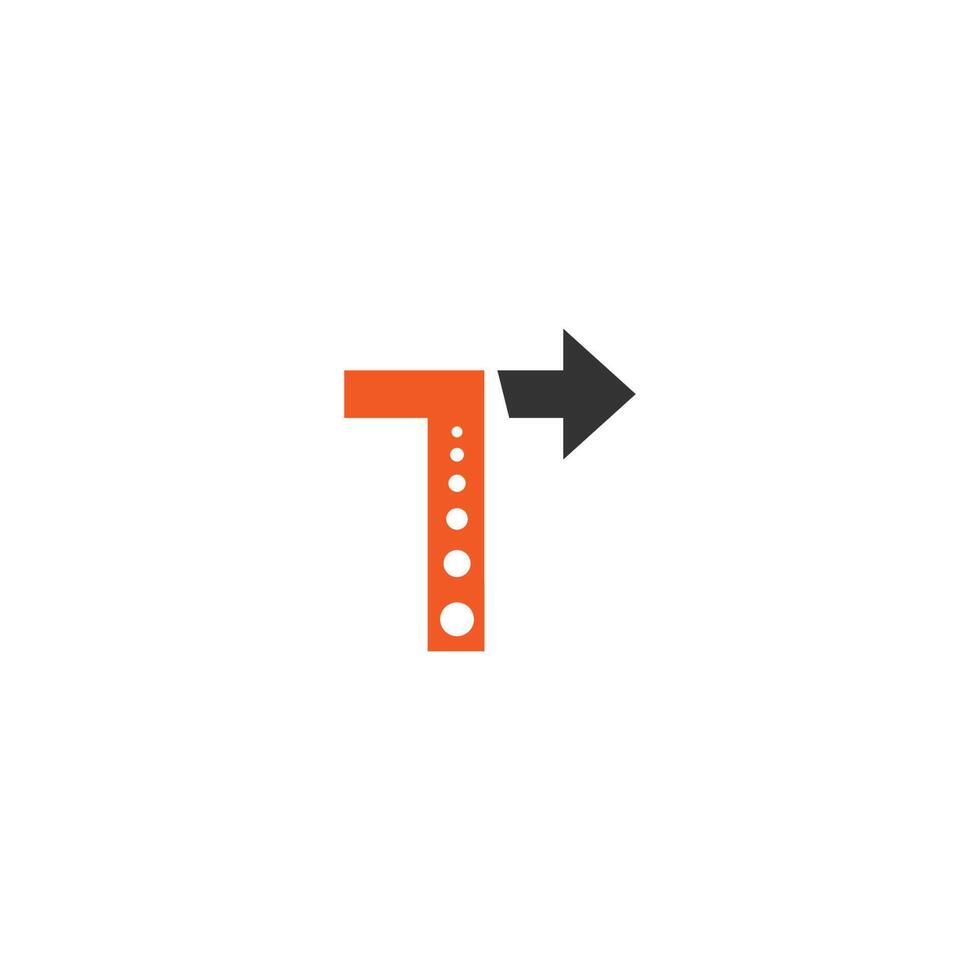 lettre t logo avec vecteur de conception icône flèche