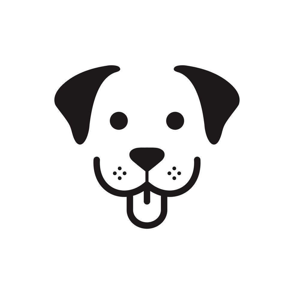 logo de visage de chien vecteur