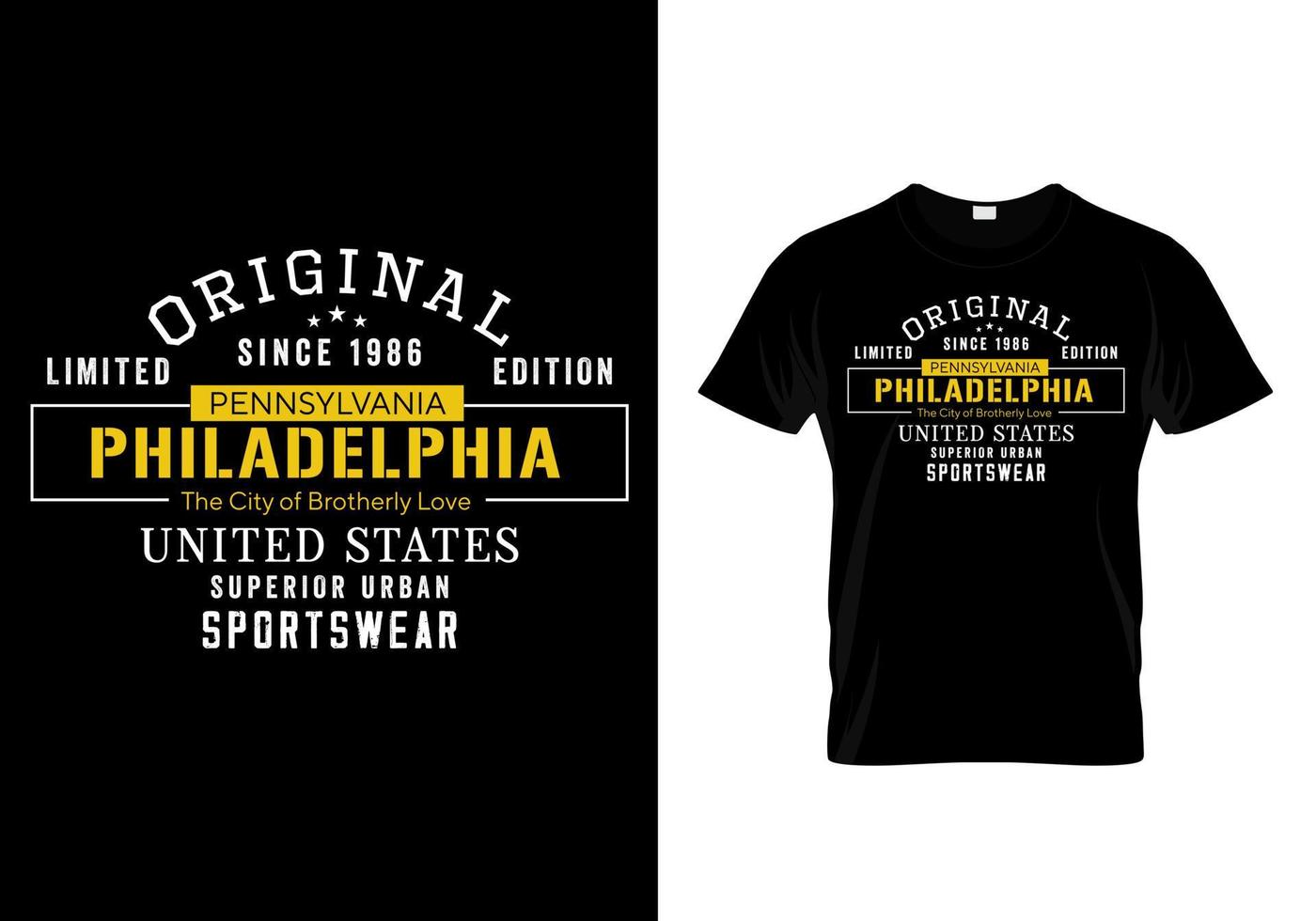 conception de t-shirt streetwear urbain de philadelphie vecteur