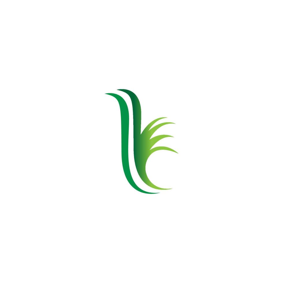 modèle de vecteur de conception de logo d'icône d'herbe naturelle