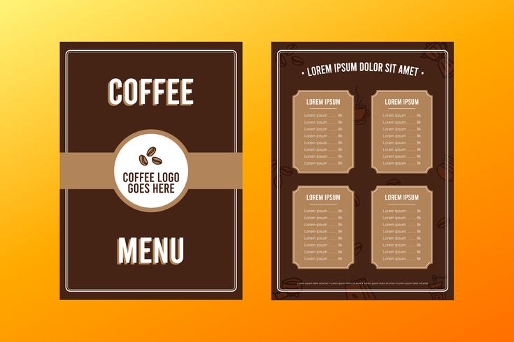 Modèle de menu de café vecteur