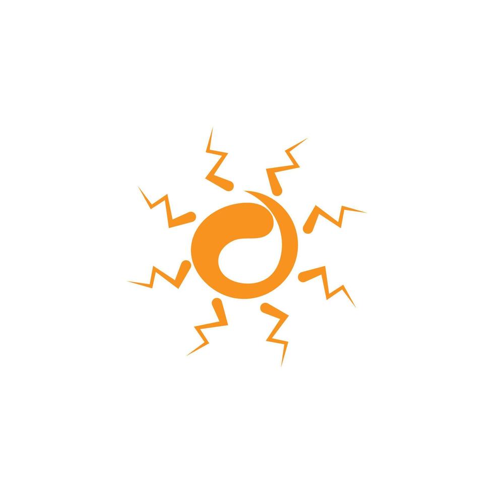 modèle vectoriel de conception plate d'icône de logo de soleil