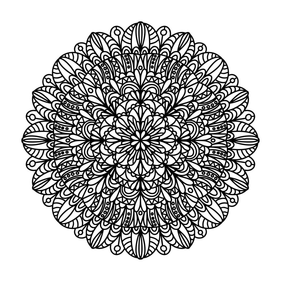 motif de mandala livre de coloriage conception de papier peint motif de dentelle et illustration vectorielle de tatouage yoga sur fond blanc vecteur