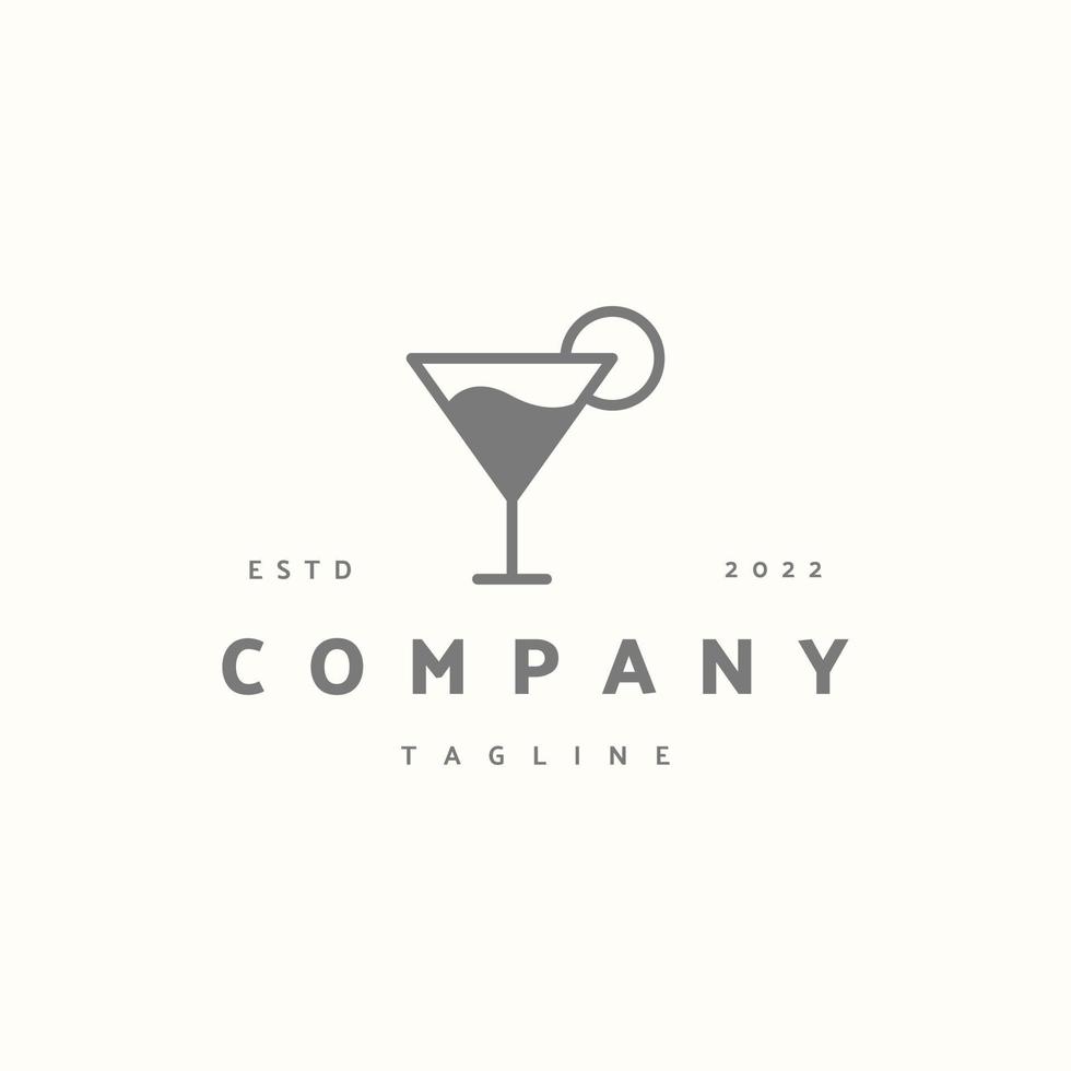 symbole de signe d'icône de prime de cocktail. logo vintage hipster vecteur