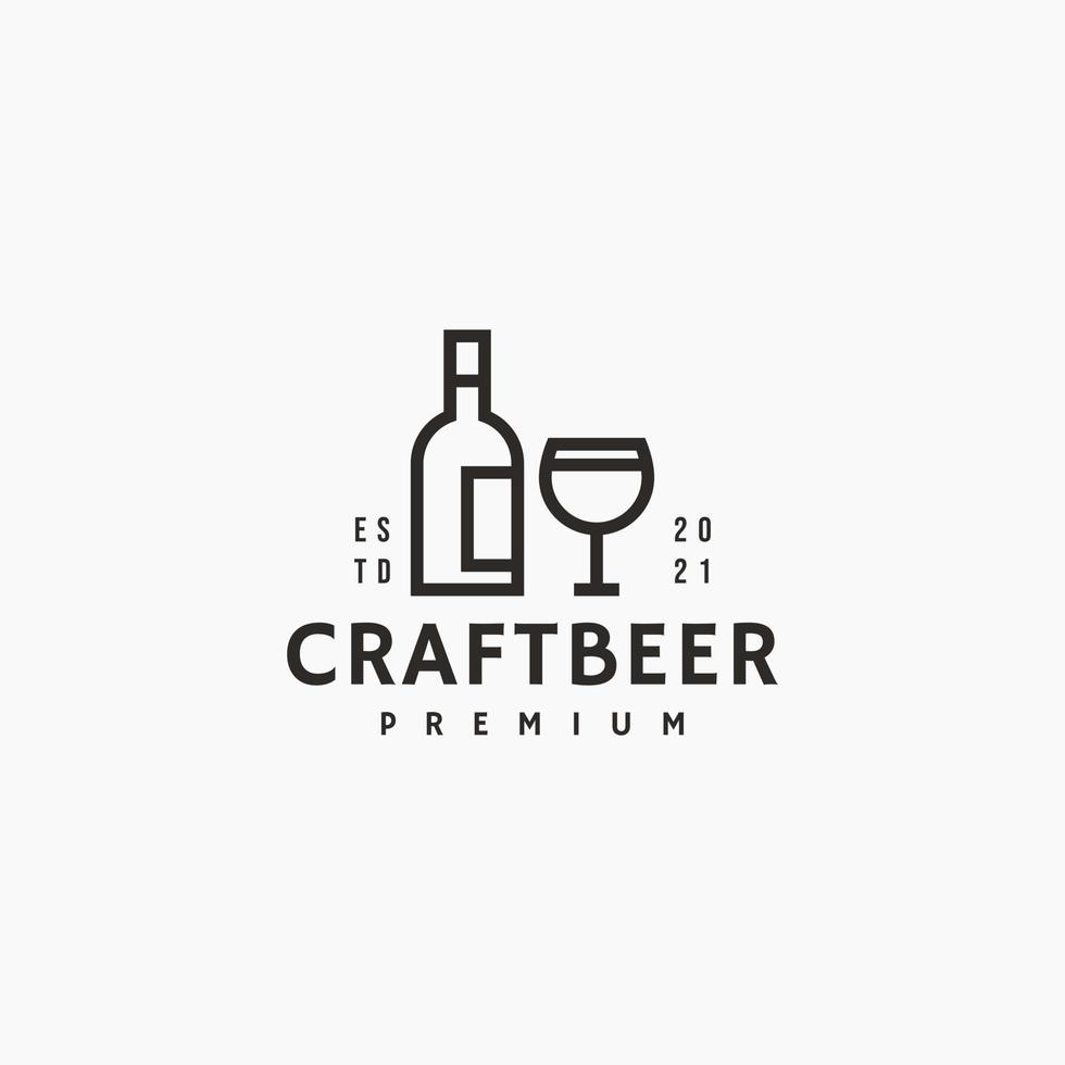 bière artisanale icône signe symbole hipster vintage logo vecteur